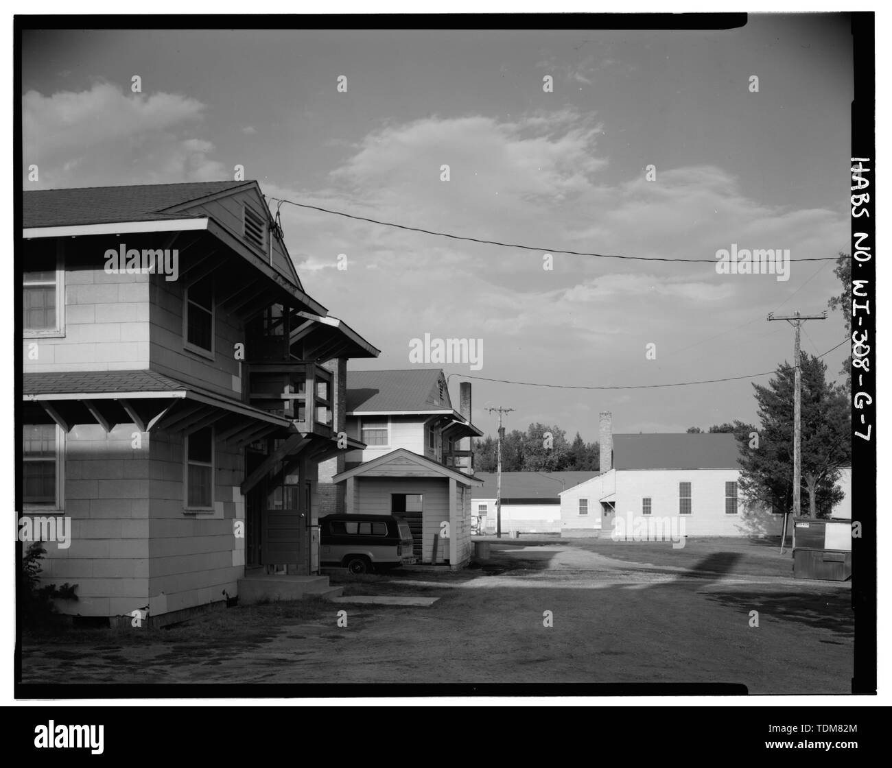 Blick von Süden (vorne) - Fort McCoy, Gebäude T-1863, Sparta, Monroe County, WI Stockfoto