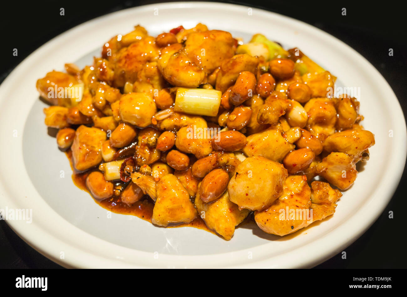 Kung Pao Huhn. Stockfoto