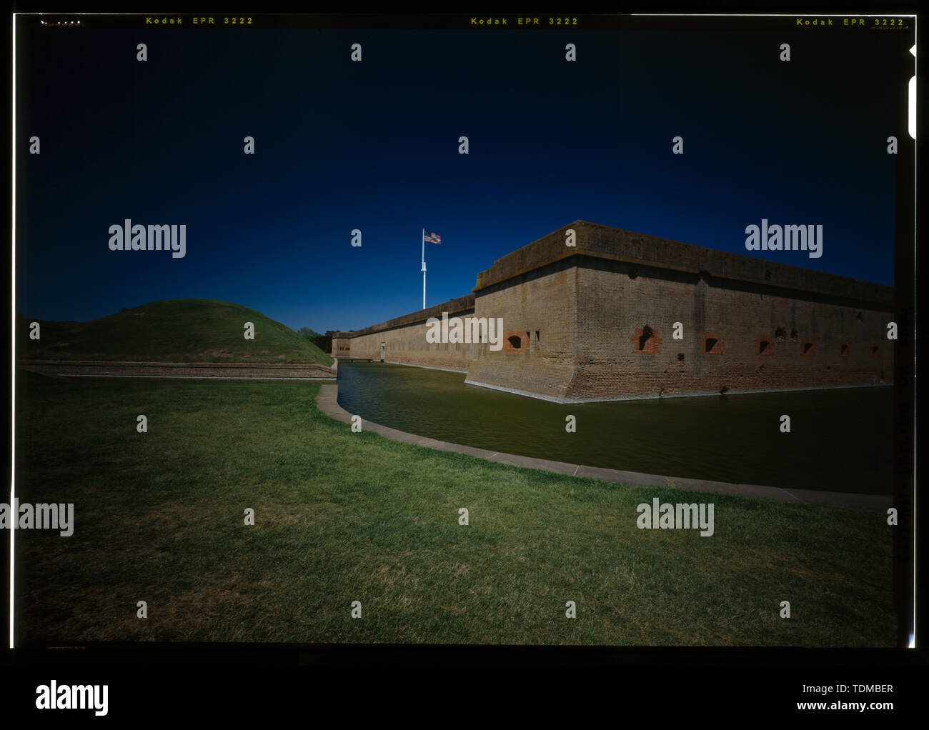 Perspektive von Fort auf der Suche nach Südwesten BASTION UND WEST (HINTEN ODER SCHLUCHT) Wand (Duplikat von HABS Nr. GA -2158-35) - Fort Pulaski, Cockspur Insel, Savannah, Chatham County, GA Stockfoto