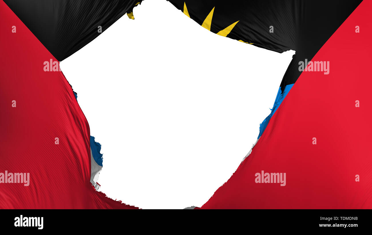 Risse in Antigua und Barbuda Flagge Stockfoto