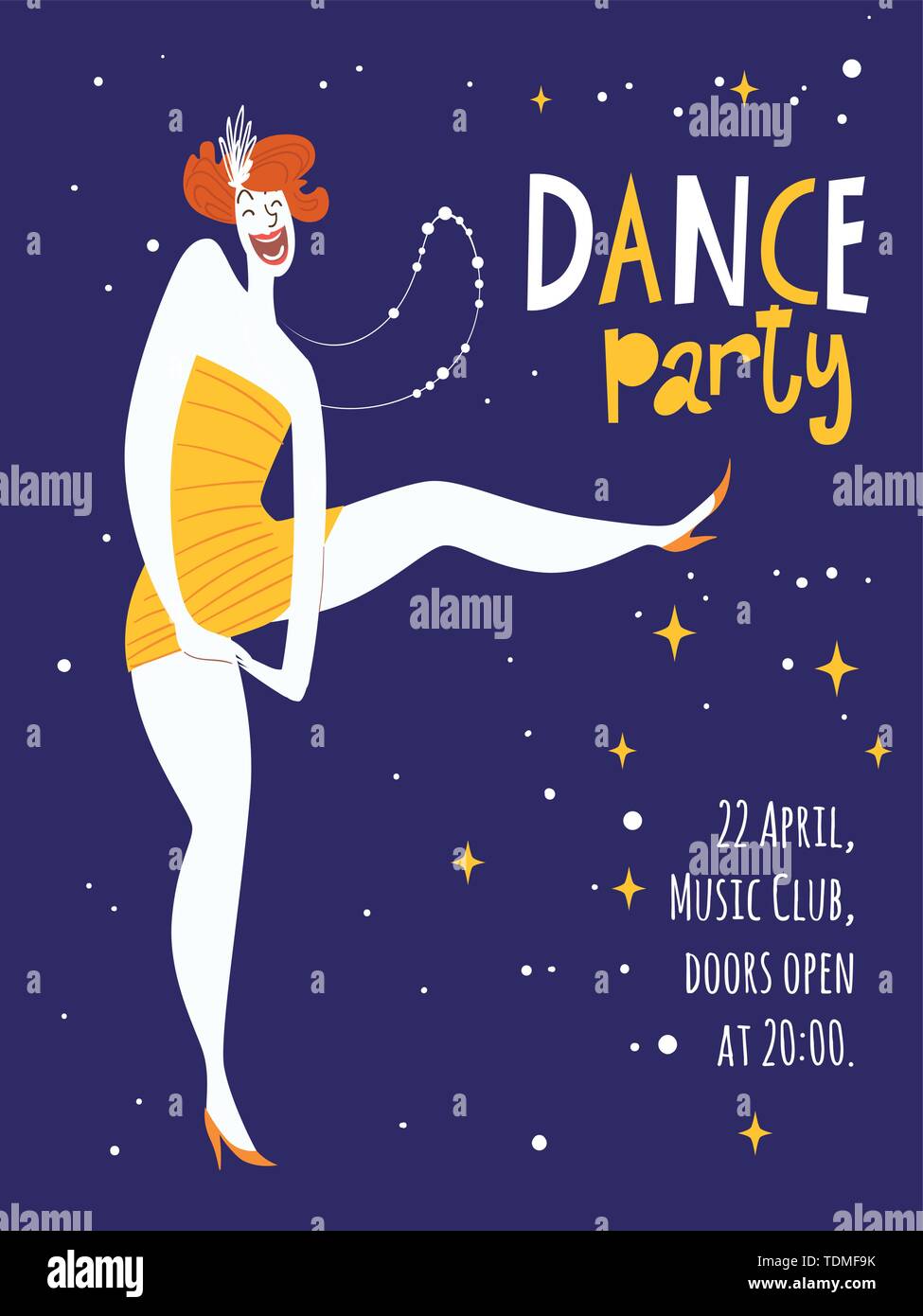 Dance Party Design für eine Einladung oder Poster Stock Vektor