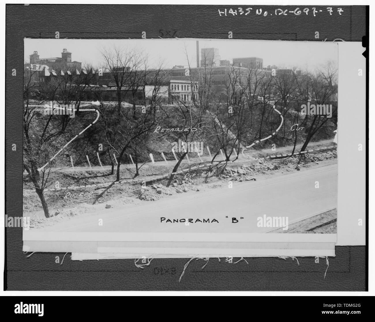 Fotokopie des PANORAMA "B"; Nummer 4 von 5. - Rock Creek und Potomac Parkway, Washington, District of Columbia, DC Stockfoto