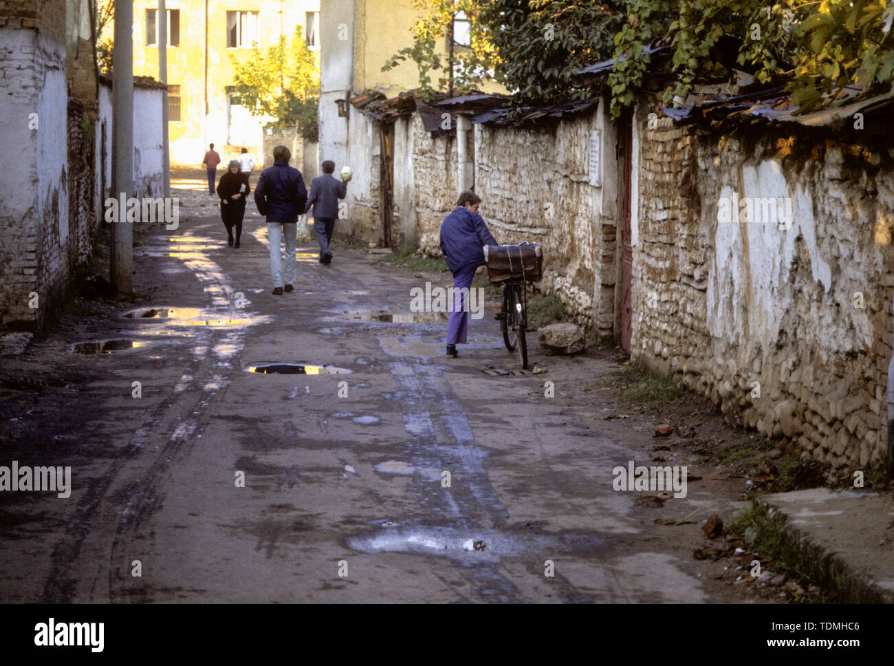 TIRANA Albanien eine Straße im Stadtzentrum Stockfoto