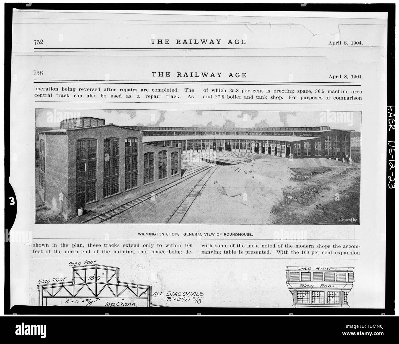 - Pennsylvania Railroad Verbesserungen, Werkstatt, Vandever und Bowers Straßen, Wilmington, New Castle County, DE Stockfoto