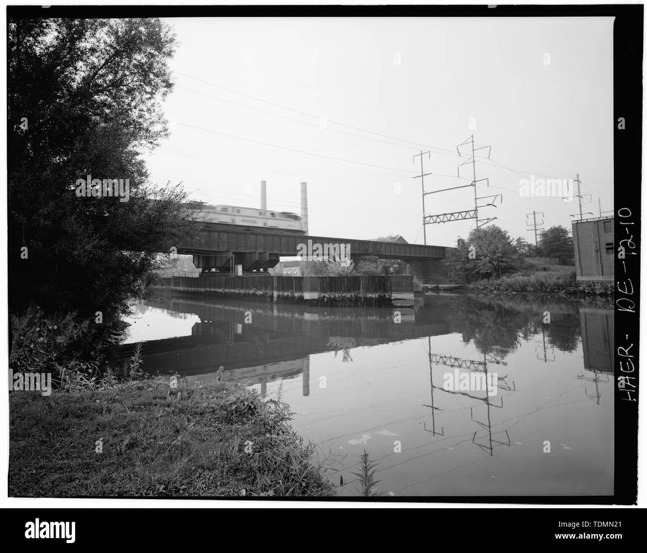 - Pennsylvania Railroad Verbesserungen, Swing Bridge, Penn. R.R. über Brandywine River, Wilmington, New Castle County, DE Stockfoto