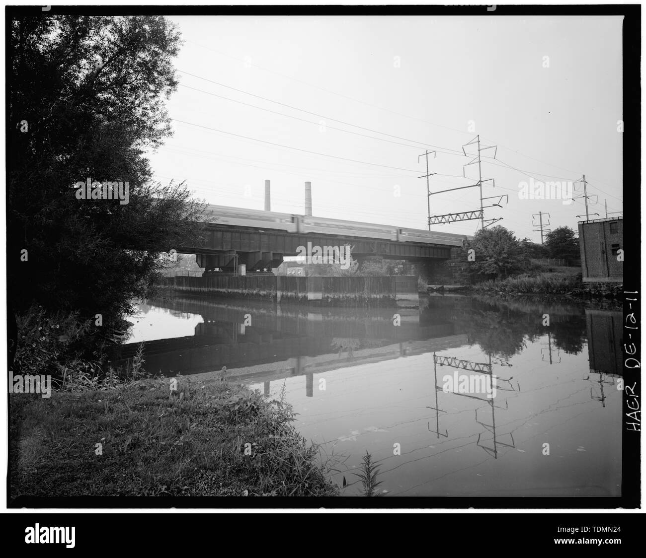 - Pennsylvania Railroad Verbesserungen, Swing Bridge, Penn. R.R. über Brandywine River, Wilmington, New Castle County, DE Stockfoto