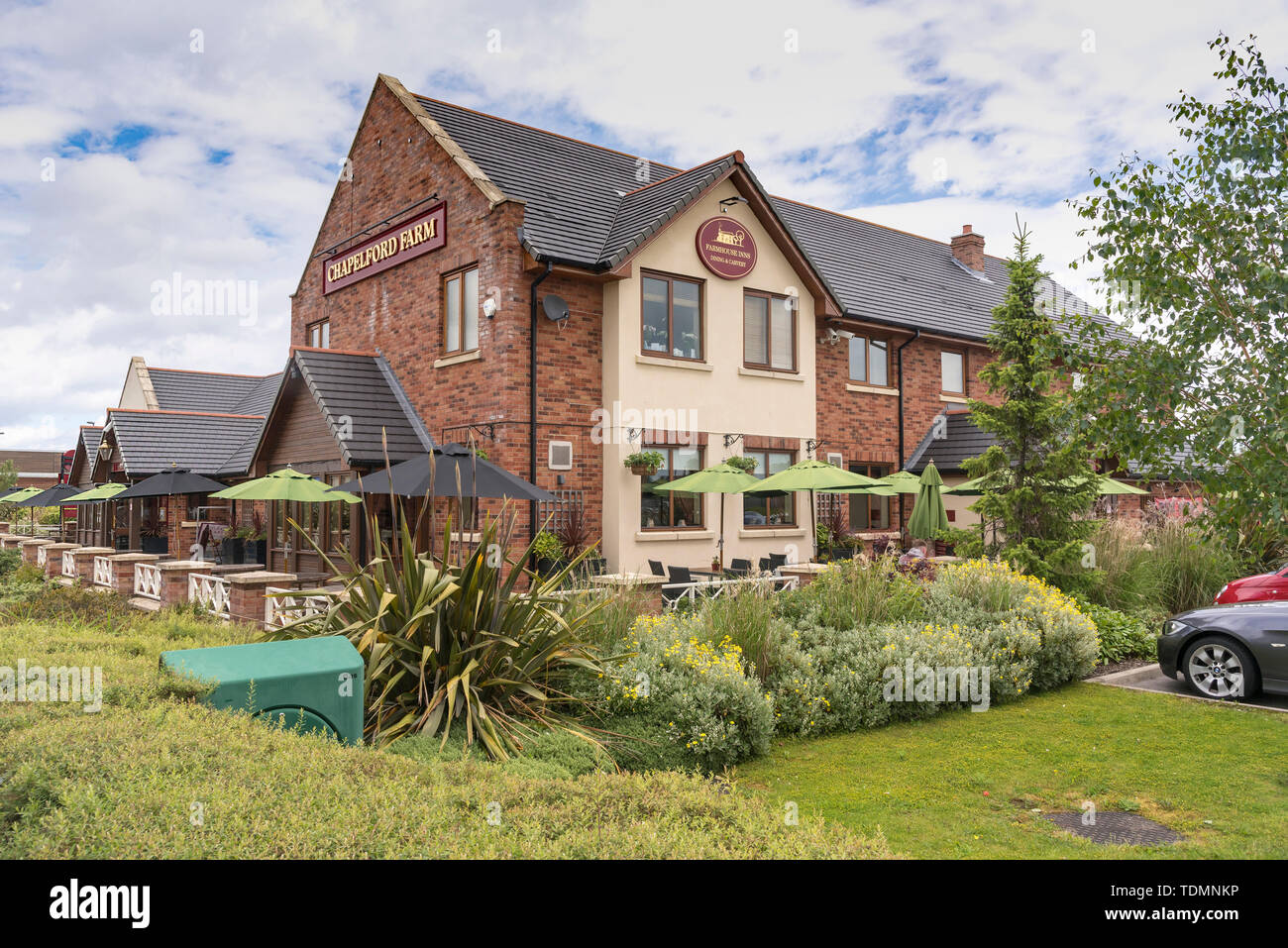 Chapelford Bauernhof Bauernhof Pension und Restaurant in Westrook Warrington. Stockfoto