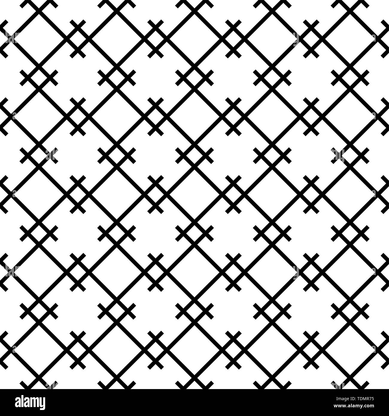 Nahtlose Muster auf japanische Holzarbeiten Art. Schwarze und weisse Farbe. Tolles Design für irgendwelche Zwecke. Die durchschnittliche Dicke Linien. Stock Vektor