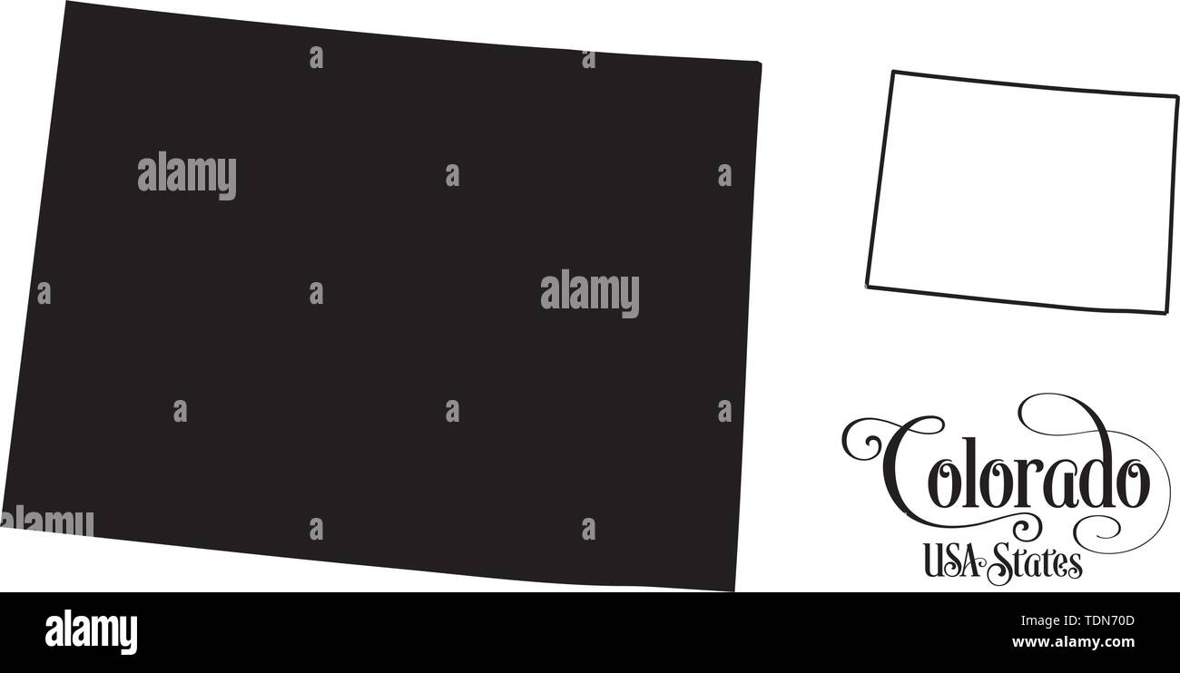 Karte der Vereinigten Staaten von Amerika (USA) Colorado - Abbildung auf weißem Hintergrund. Stock Vektor