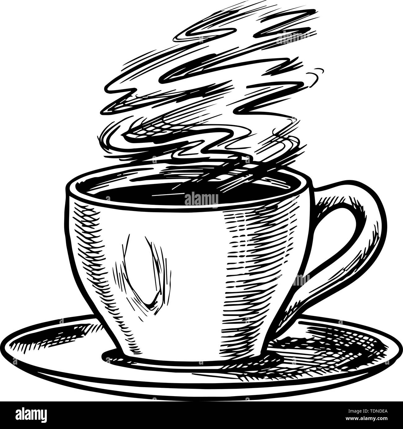 Tasse Kaffee Im Vintage Style Cappuccino In Einem Glas Hand Graviert Retro Skizze Vorlage Fur Das Logo Oder Label Stock Vektorgrafik Alamy