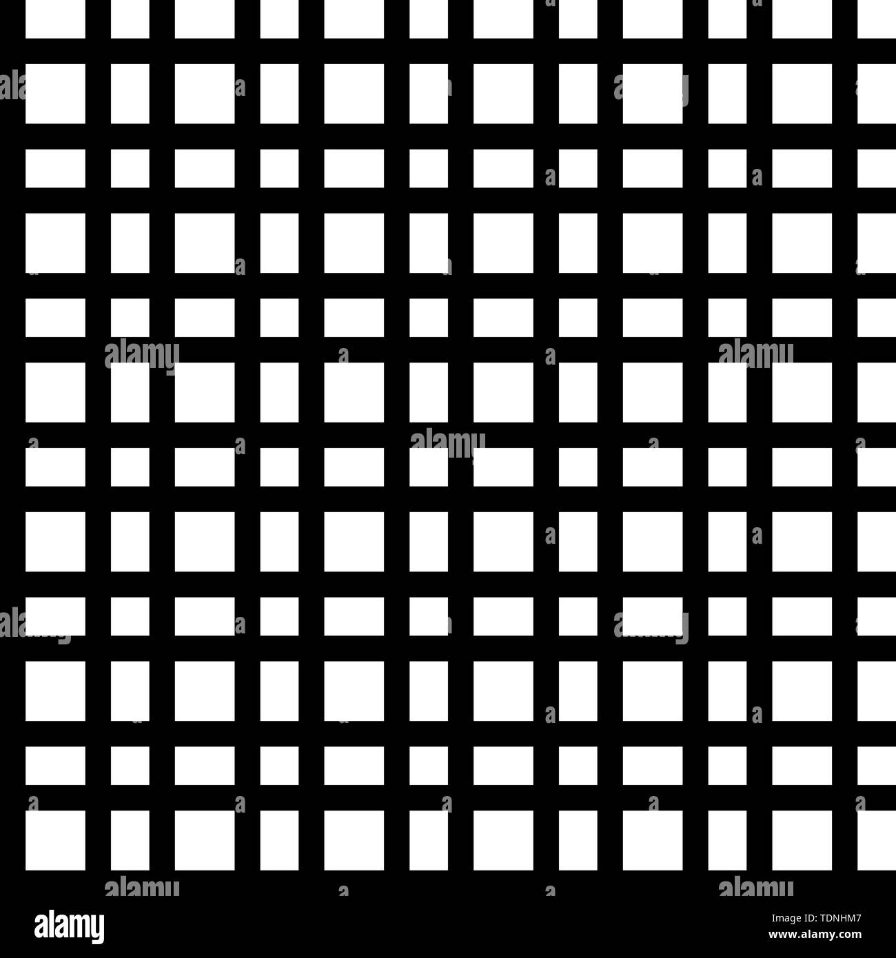 Hintergrund Der nahtlose karierte Muster. Horizontale und vertikale schwarze Streifen. Überprüft, Quadrat, plaid Vektor Muster. Vertikale und horizontale Kreuzung str Stock Vektor