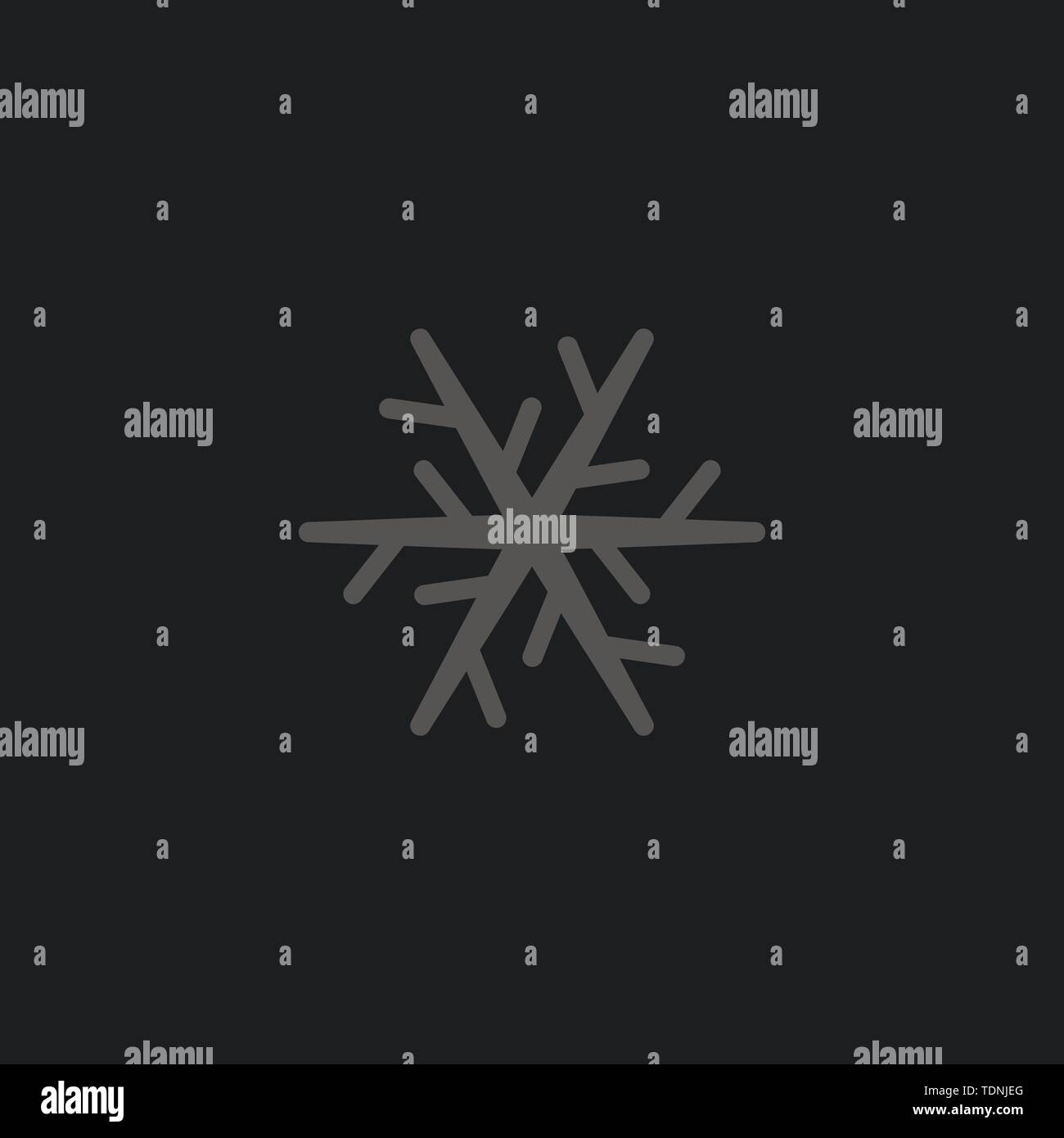 Monochrome Schneeflocke Flachbild-Symbol. Schnee Piktogramm. Winter Symbol. Vektorgrafiken Illustrationen. Element für Ihr Design Stock Vektor