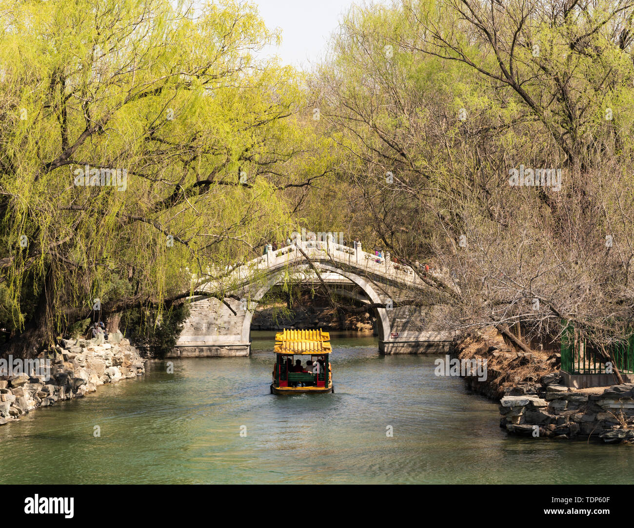 Peking Frühling Sommer Palast schöne Landschaft, Sehenswürdigkeiten, schöne chinesische Elemente Stil, Urlaub Tourismus Stockfoto