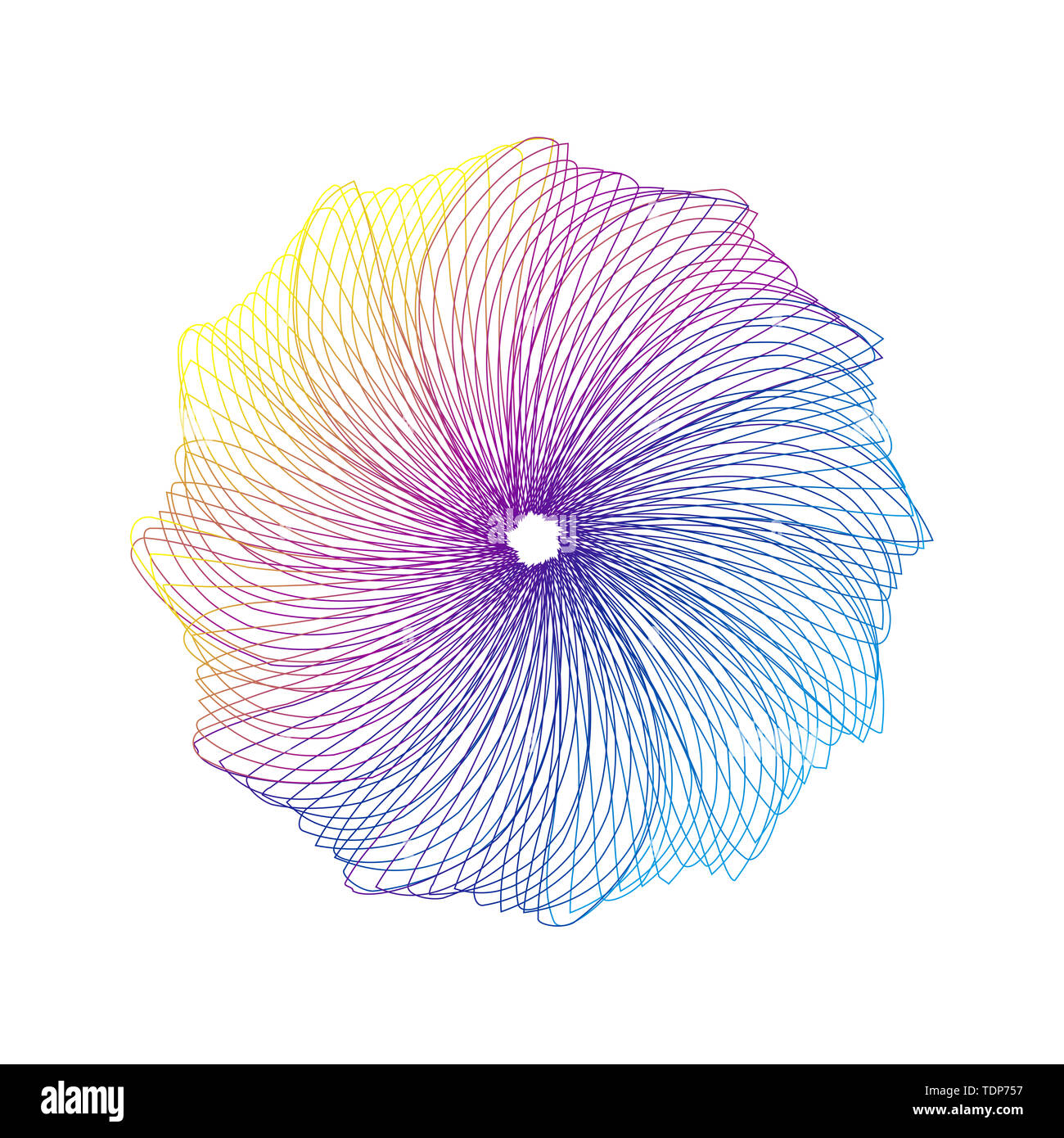 Eine Spirale abstrakte Abbildung aus Farbverlauf Linien. Stockfoto