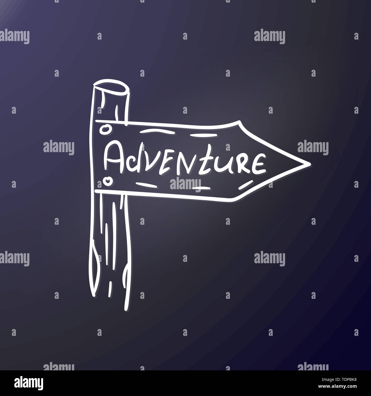 Abenteuer. Post Zeiger. Outdoor Aufkleber. Drucken auf Textilien, club Shirt, Grafik Design. Vector Illustration. Graue Kontur. Reisen Lifestyle. Muster Stock Vektor