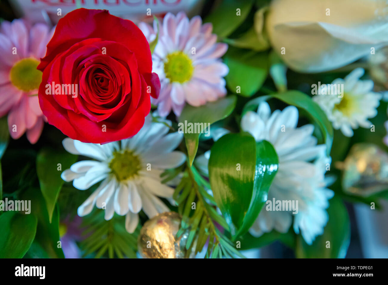Schone Hochzeit Bunte Blumenstrauss Fur Die Braut Schonheit Der Bunten Blumen Schonen Blumenstrauss Gerbera Blumen Mit Weissen Roten Rosa Und Gelbe Blumen Stockfotografie Alamy