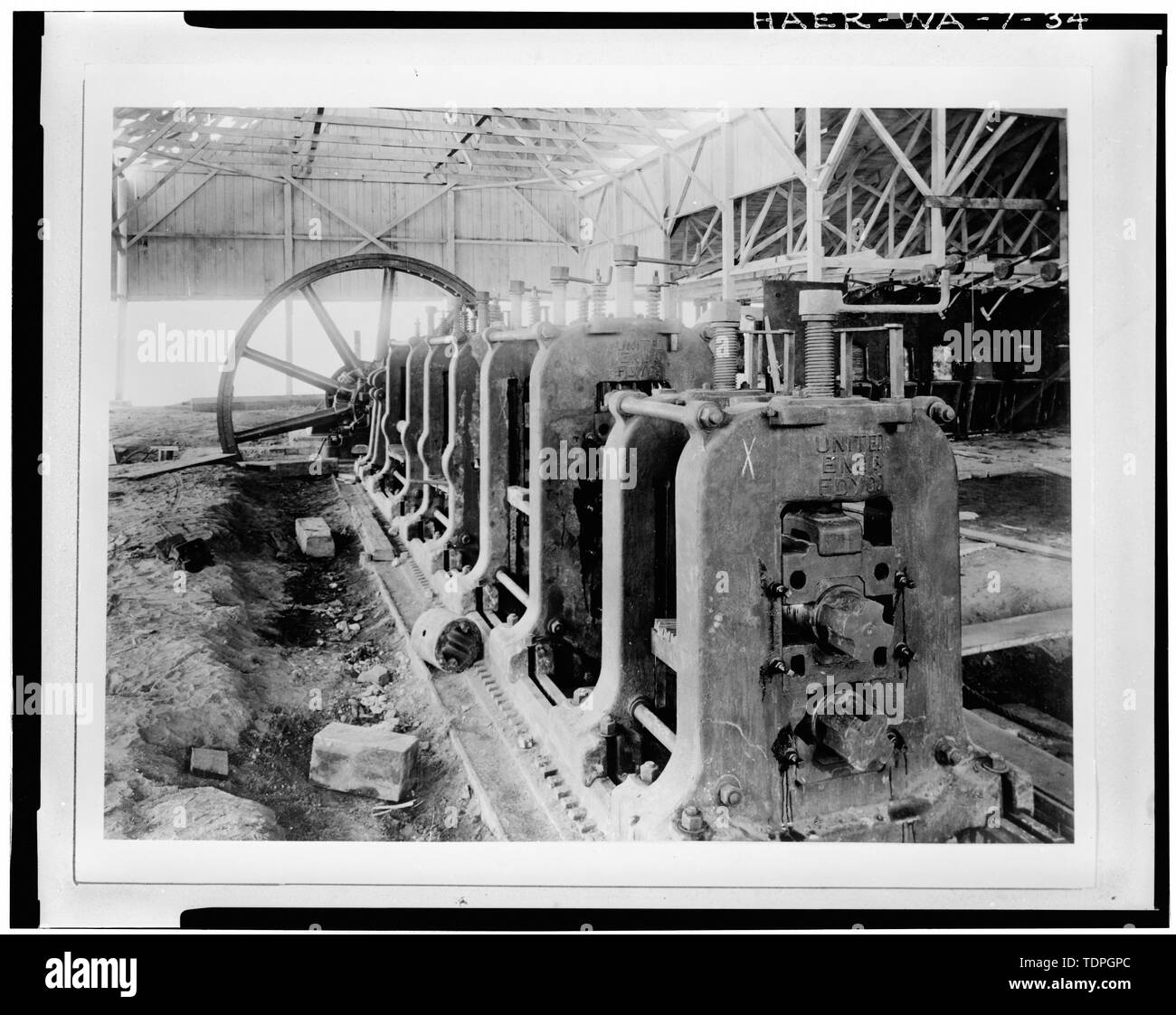 Stahlwerk, 14 Zoll, WALZWERK, 1910. (Von der Bethlehem Steel Corporation  Sammlung, Seattle, WA) - Canton Eisen- und Stahlwerk, Port Townsend,  Jefferson County, WA; Puget Sound Eisen und Stahl; Pazifik Steel Company;