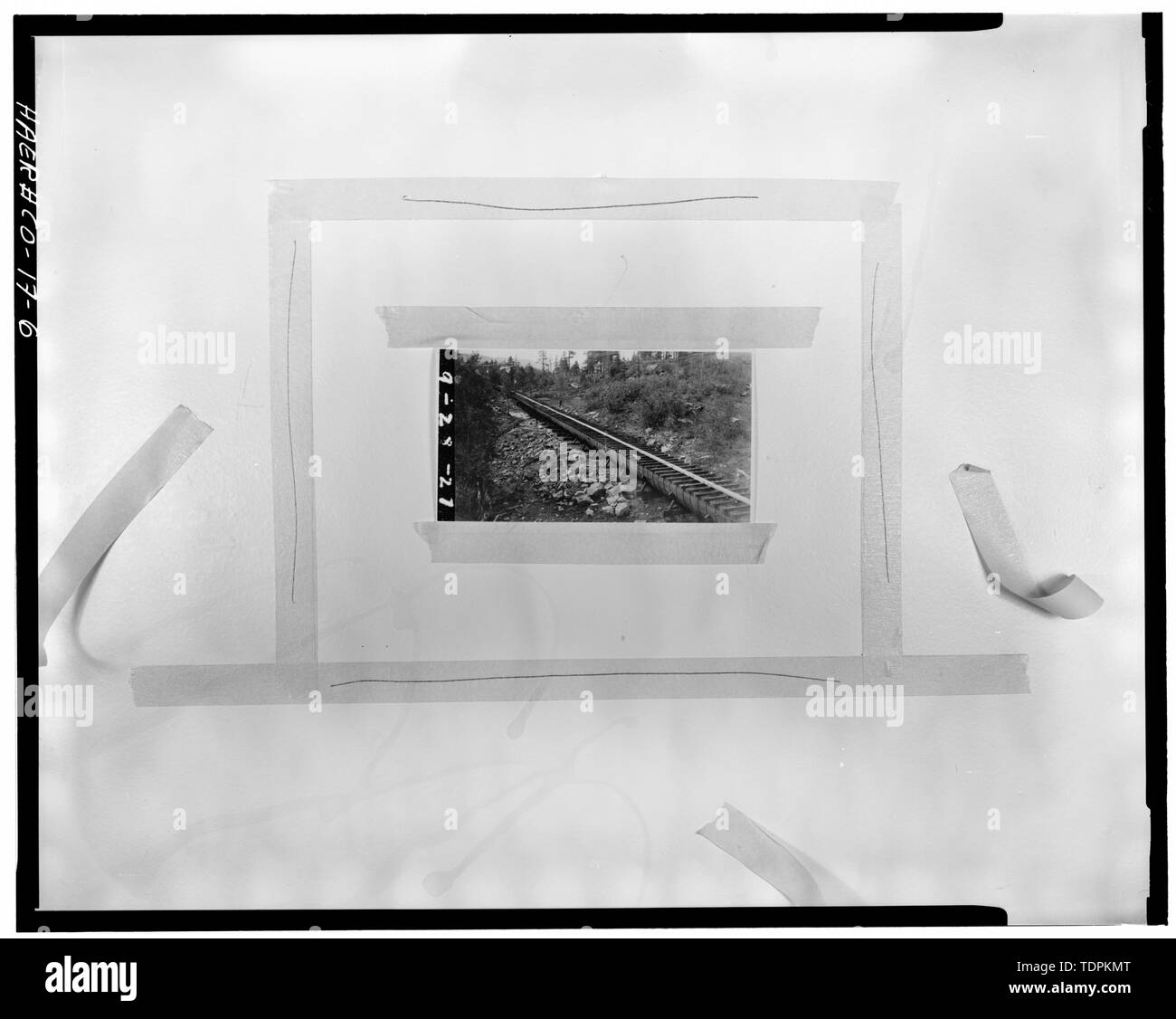 September 28, 1927 (2 1-4 X 2 1-4 "negativen) ALLGEMEINE ANSICHT - Power Flume Nr. 1, Tacoma, La Plata County, CO Stockfoto