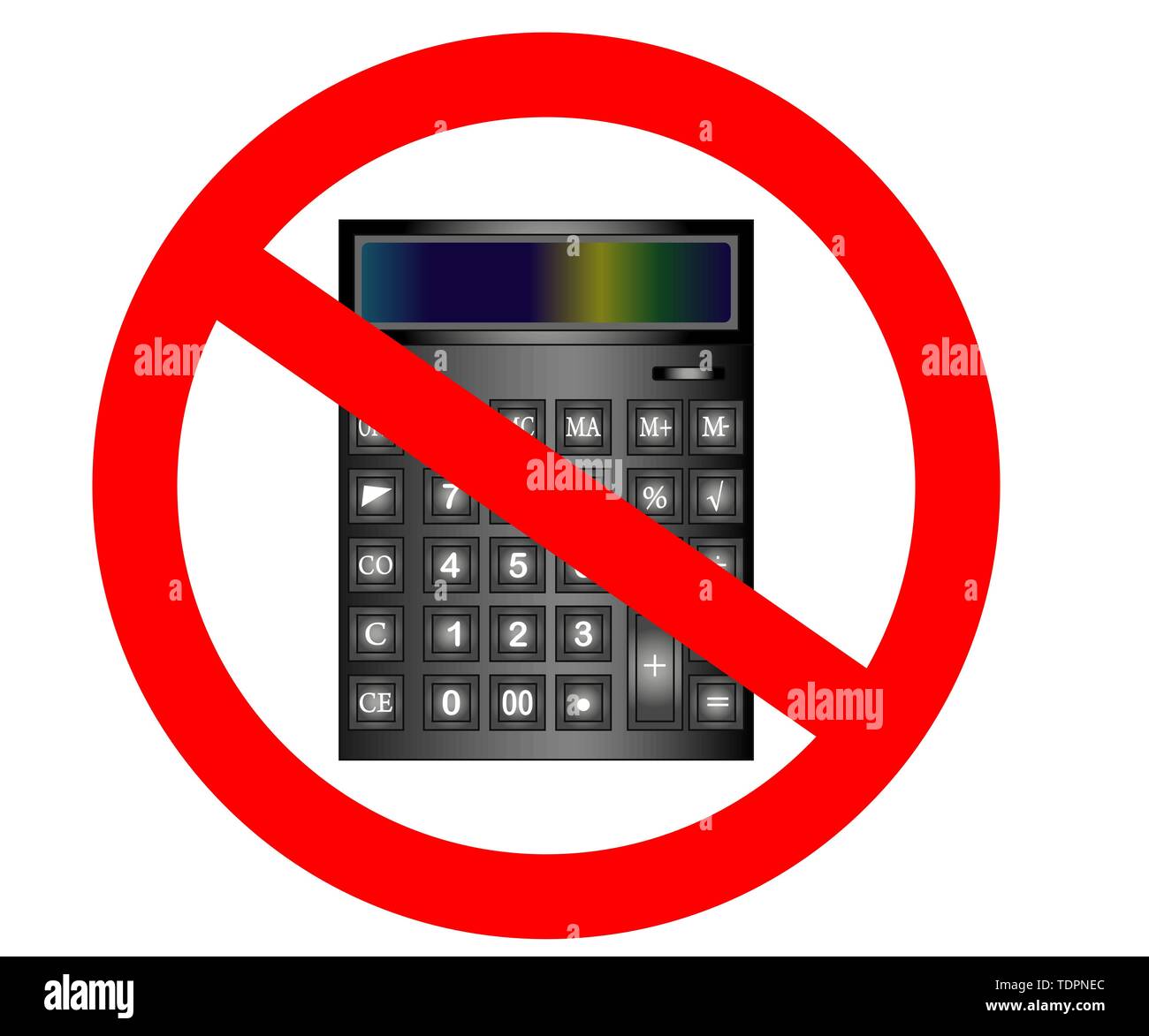 Keine oder zu stoppen, Taschenrechner, Buchhaltung anmelden. Finanzen  Symbol berechnen. Vorsicht verboten Verbot stop-Symbol Stock-Vektorgrafik -  Alamy