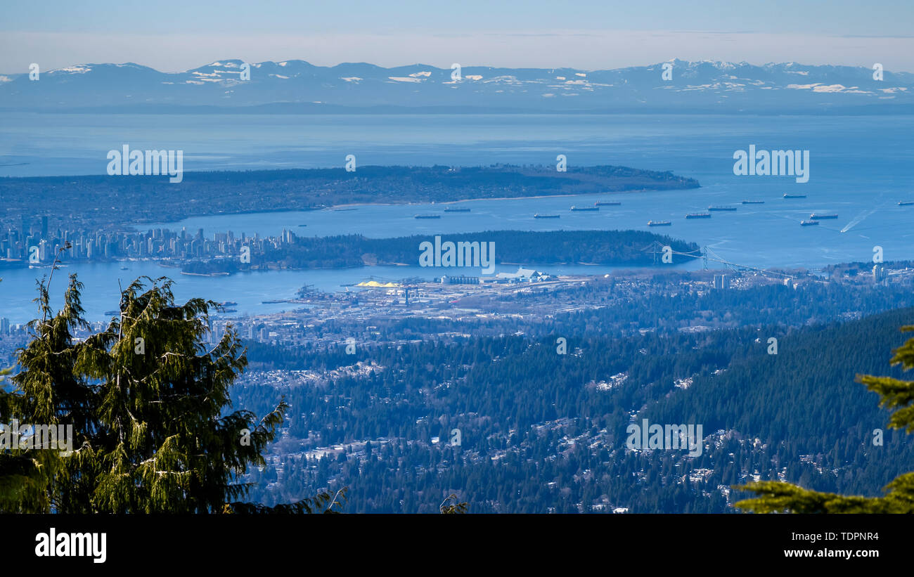 Blick von Mount Seymour Provincial Park, North Vancouver, Vancouver, British Columbia, Kanada Stockfoto
