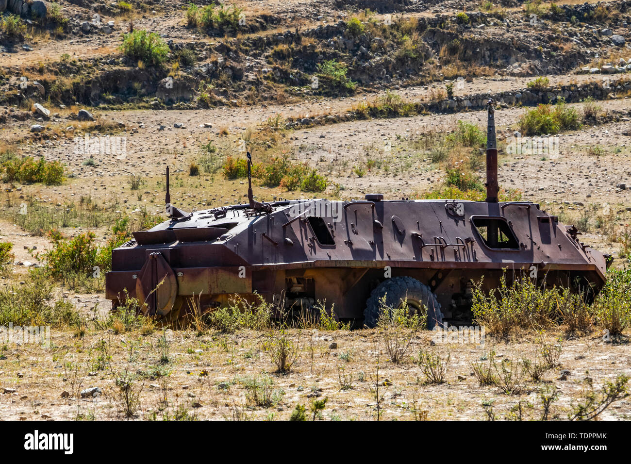 Rost Military Transport Fahrzeug; Adi-Teklezan, Anseba Region, Eritrea Stockfoto