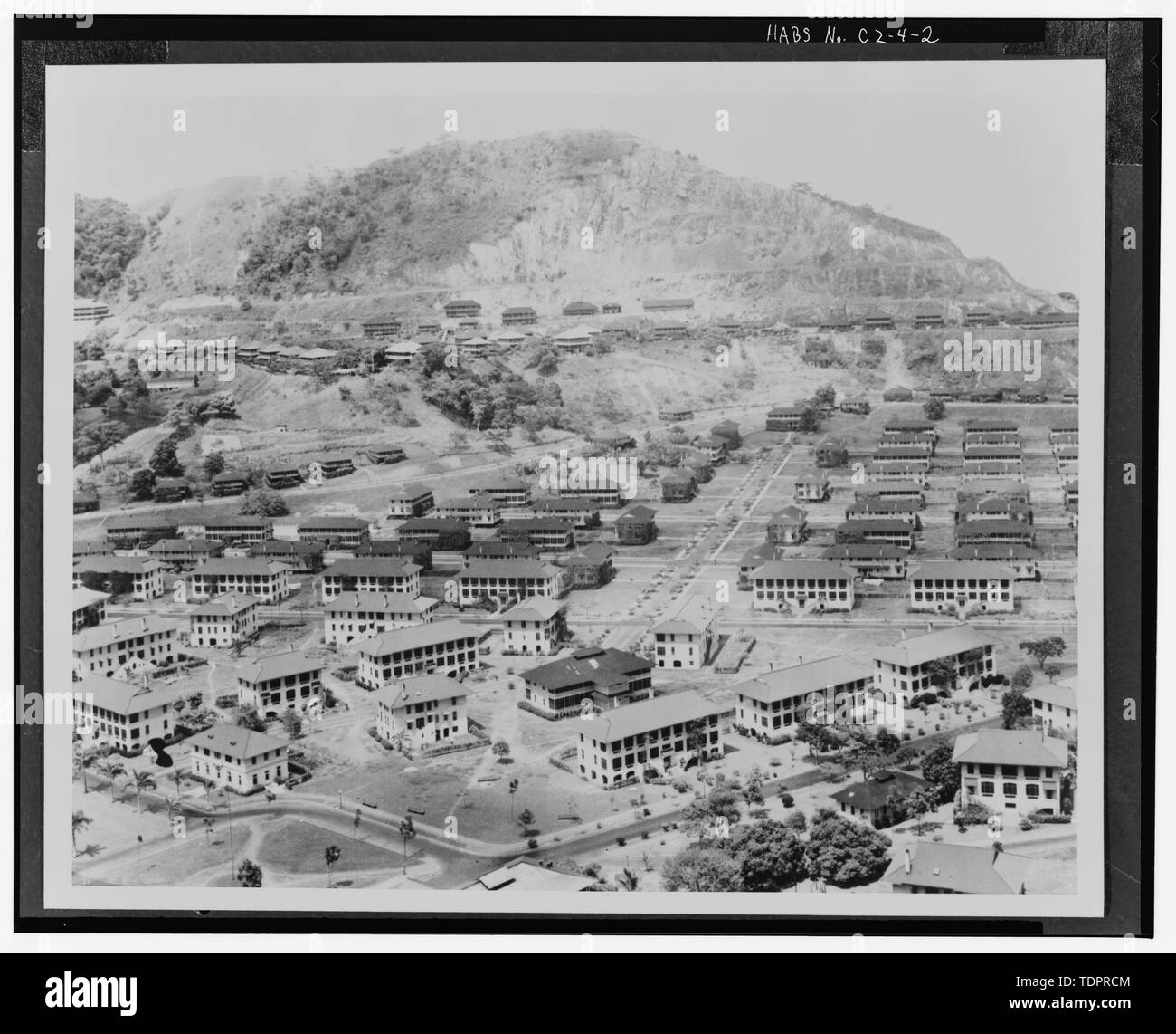 Fotografische Kopie von Foto, Ca. 1921 (original Drucken in den nationalen Archiven und Unterlagen der Verwaltung, noch Bild Zweig, Panama Canal Collection Serie 185-G-453, Washington, D.C.). Luftaufnahme der Steinbruch Höhen und Balboa von Sosa Hill - Steinbruch Höhen militärischen Reservierung, Ancon Hill, Balboa, ehemaligen Panama Canal Zone, CZ Stockfoto