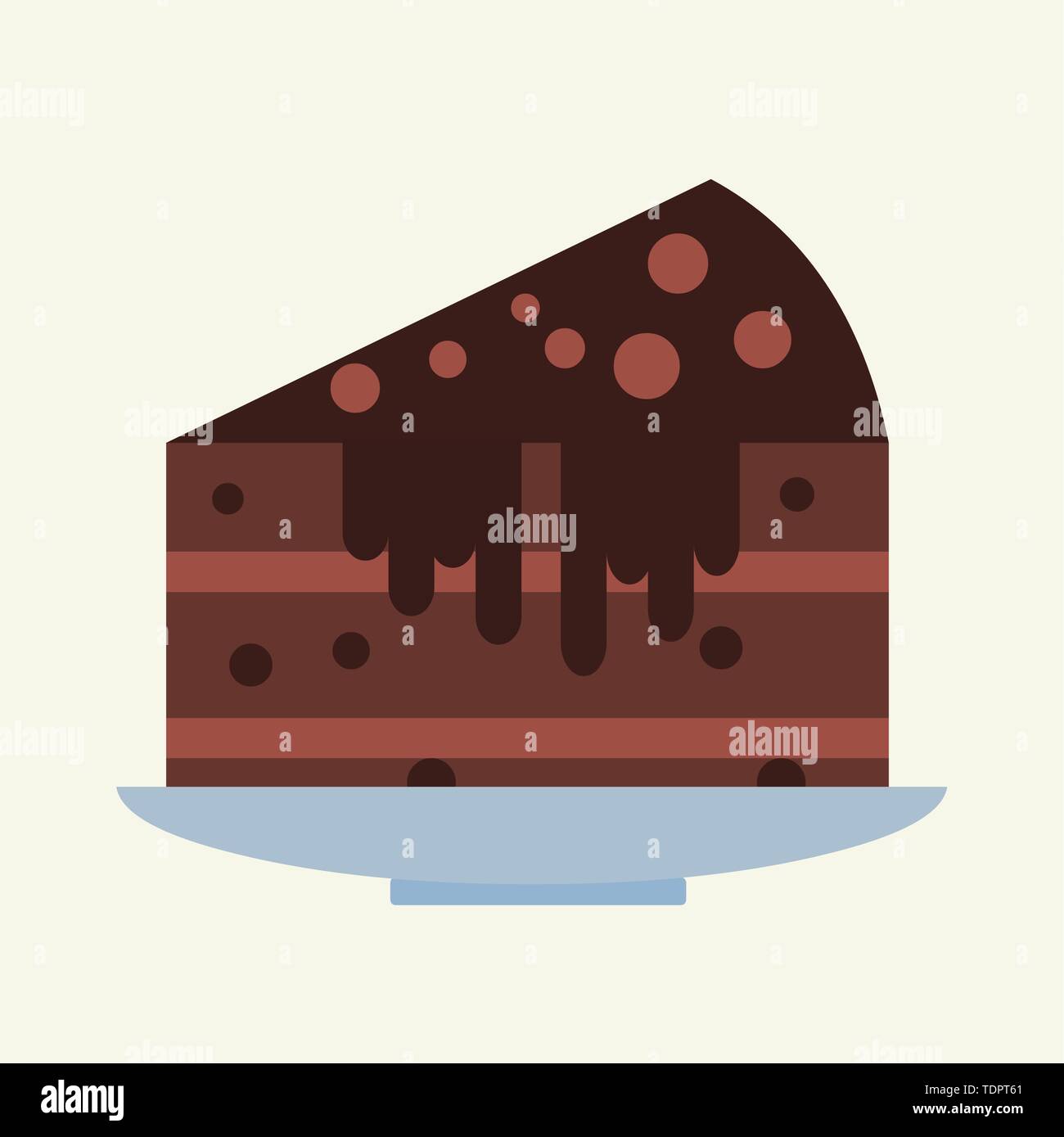 Stück Schokolade Kuchen Vector Illustration Stock Vektor