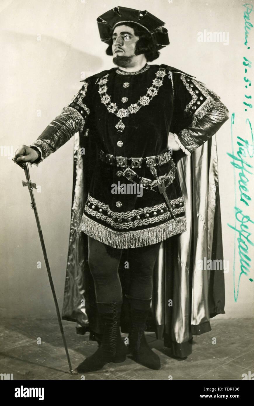 Nicht identifizierte Opernsängerin, Italien 1938 Stockfoto