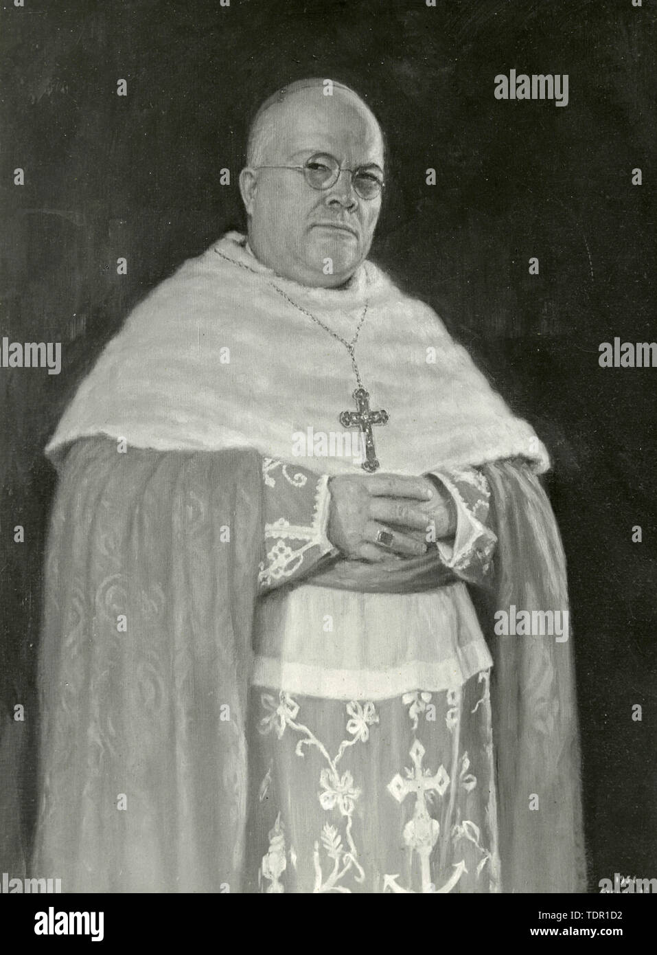Porträt des Kardinal Dennis Joseph Dougherty, Gemälde von Guido Greganti 1950 s Stockfoto