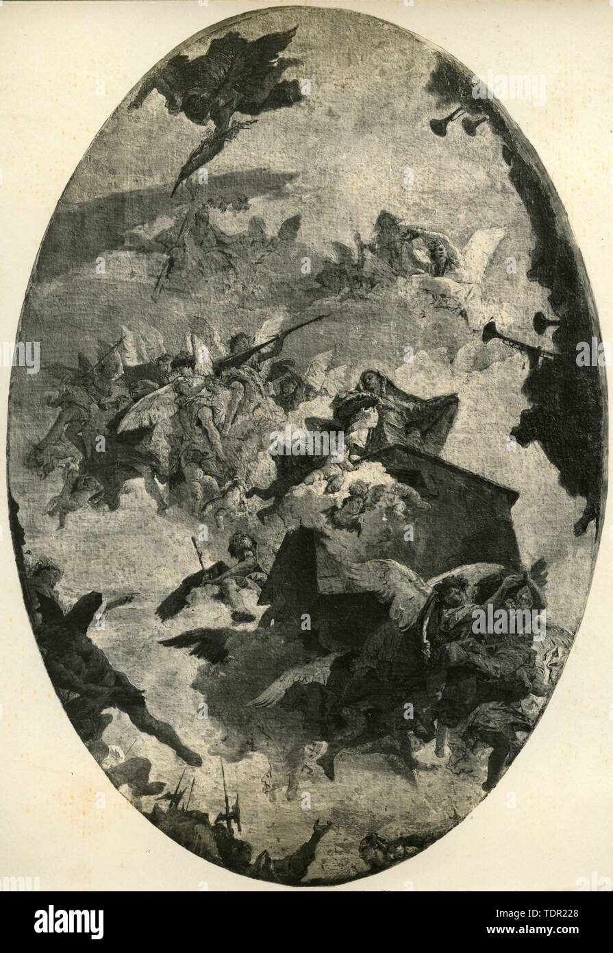 Skizze für die Decke der Chiesa degli Scalzi, Venedig, Italien, Gemälde von Giovan Battista Tiepolo, 1930er Jahre Stockfoto