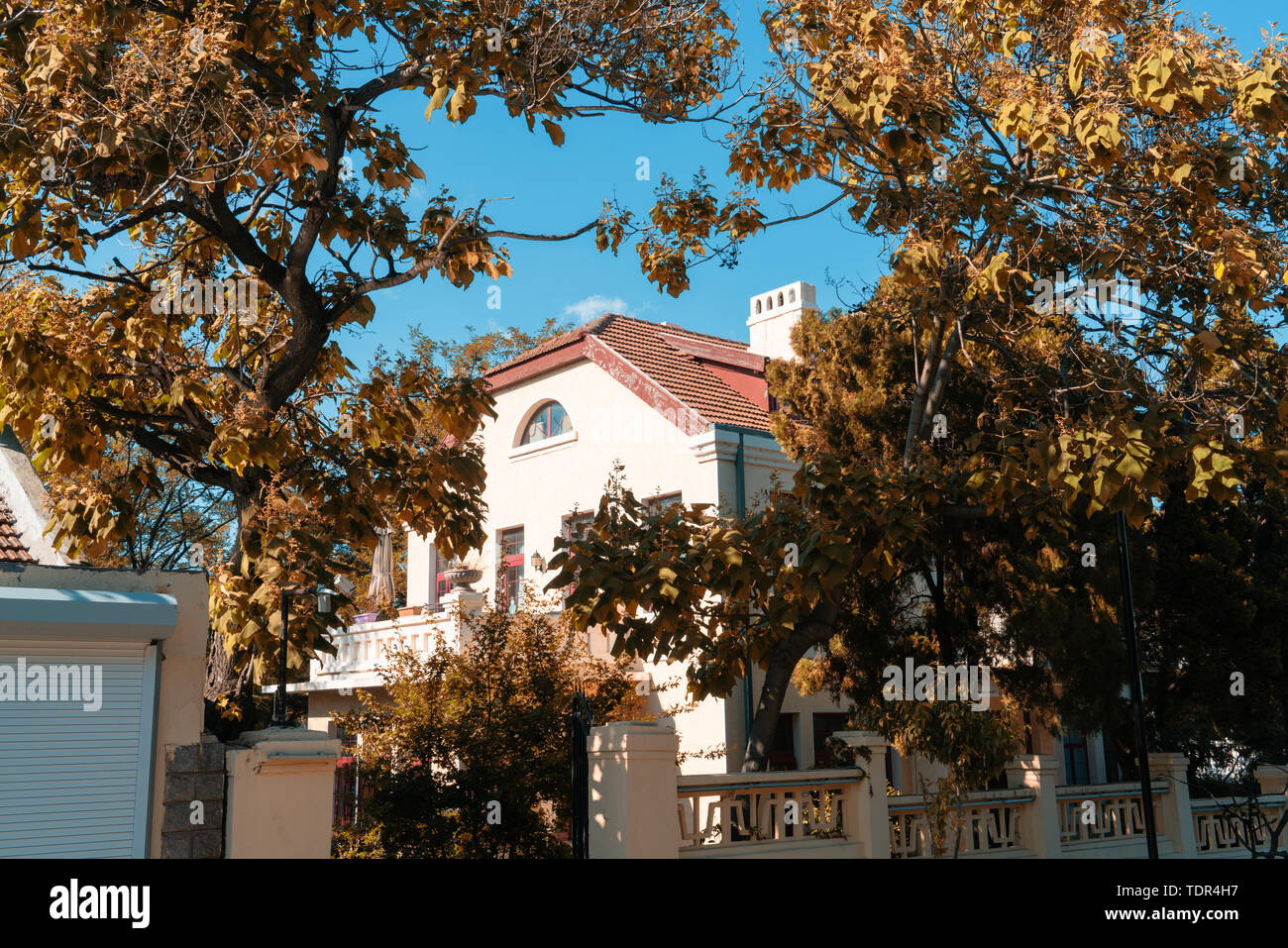 Herbstlandschaft der Ba Daiguan, Qingdao, Provinz Shandong Stockfoto