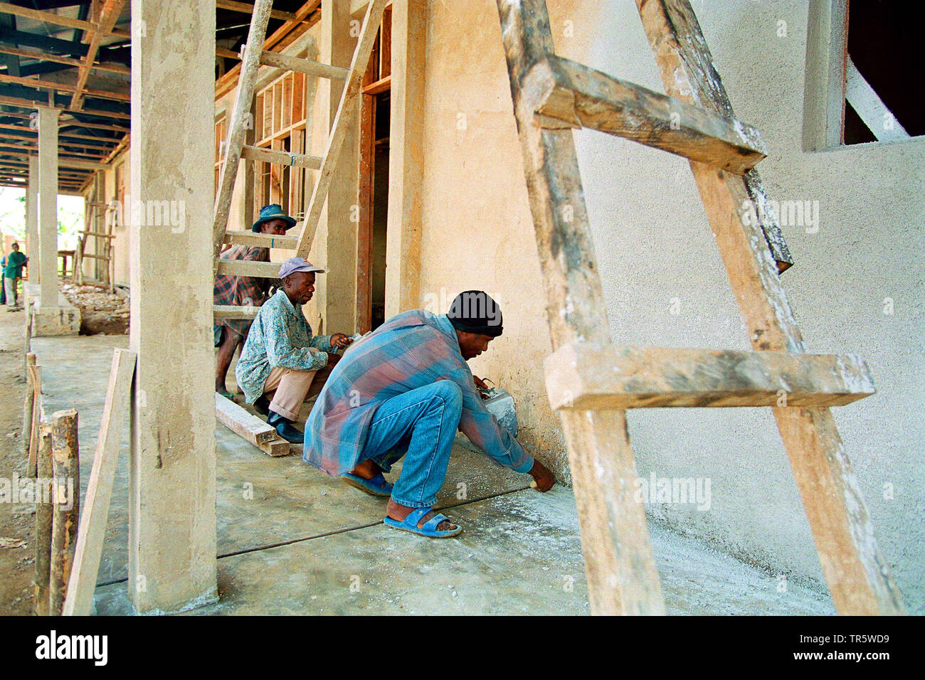 Bau der neuen Schule in Matanda, die Republik Kongo, Matanda Stockfoto