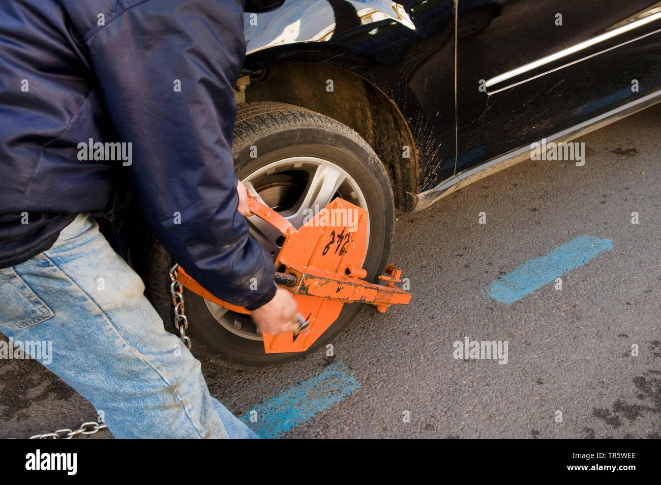 Parkplatz Täter ist installiert, Marokko, Rabat Stockfoto