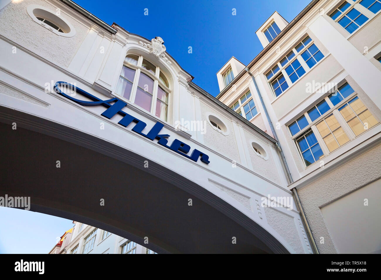 Typisches Haus Brücke in Bielefeld, Deutschland, Nordrhein-Westfalen, Ostwestfalen, Bielefeld Stockfoto