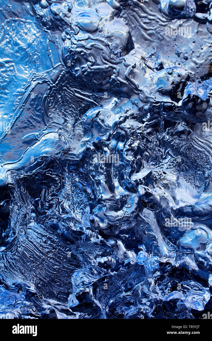 Detail eines Eis der Gletscher Lagune von Joekulsarlon, Island, Osten Island, Hornarfjoerdur, Nationalpark Vatnajoekull Stockfoto
