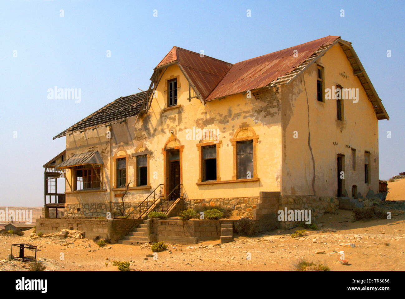 Haus in der Geisterstadt Kolmannskuppe, Namibia, Kolmannskuppe Stockfoto