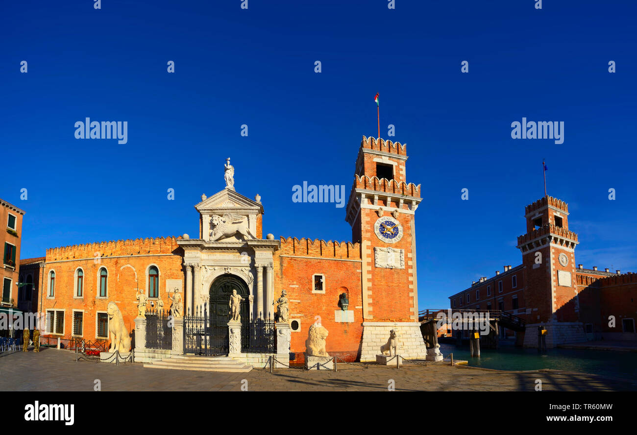 Eintrag des Arsenals in Venedig. Venezia. Italia, Italien, Venedig Stockfoto