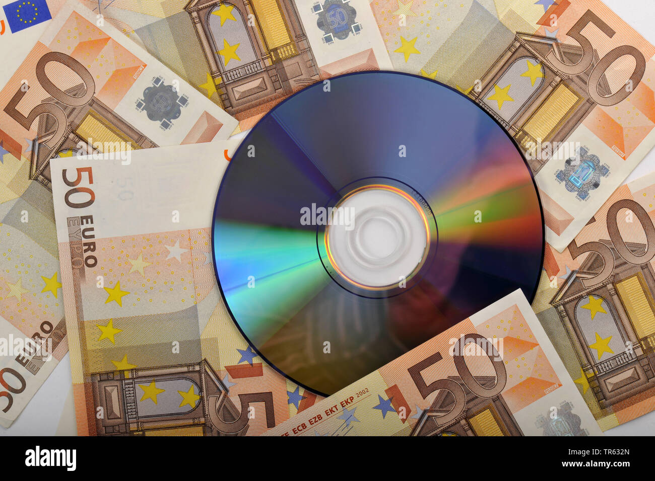 Steuerhinterziehung, CD mit Euroscheinen, Deutschland Stockfoto