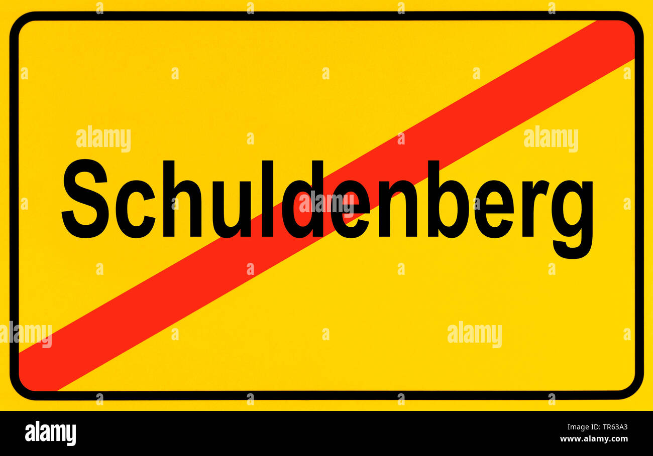 Stadt zeichen Schuldenberg, Schulden Berg, Deutschland Stockfoto