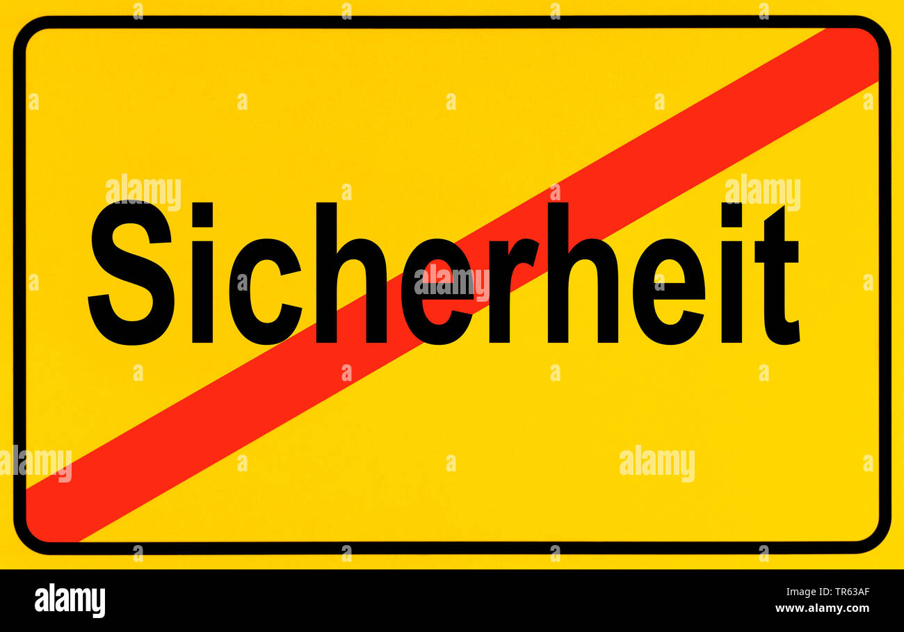 Stadt zeichen Sicherheit, Sicherheit, Deutschland Stockfoto