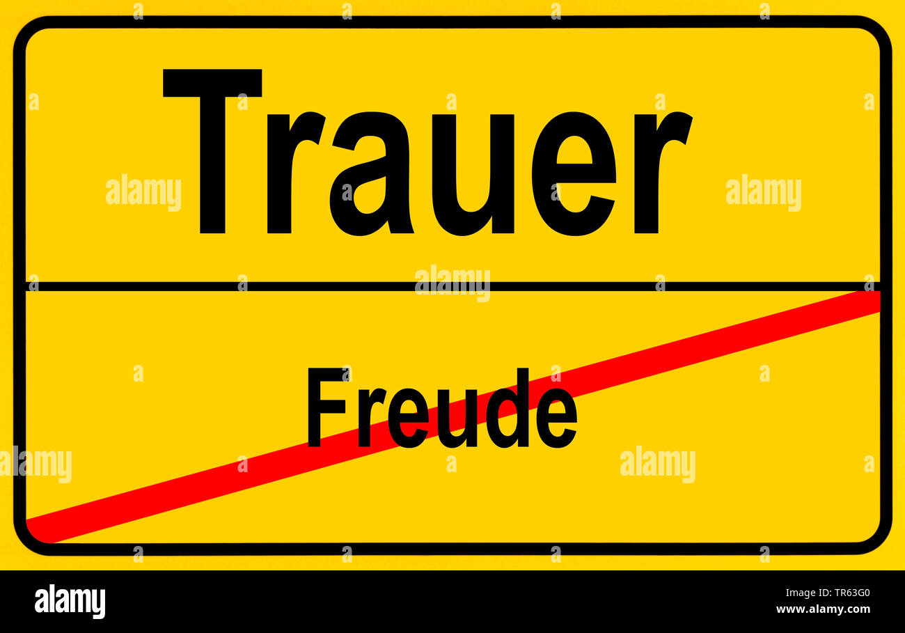 Stadt zeichen Trauer/Freude, Trauer/Freude, Deutschland Stockfoto