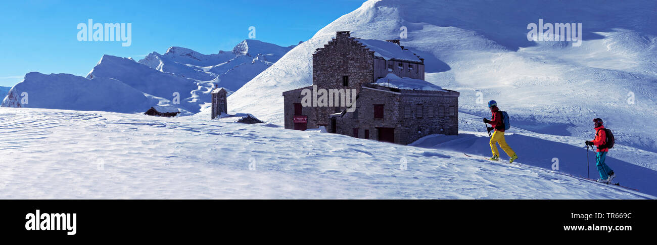 Skitouren im Col de l'Iseran, Frankreich, Savoie, Val d Isere Stockfoto