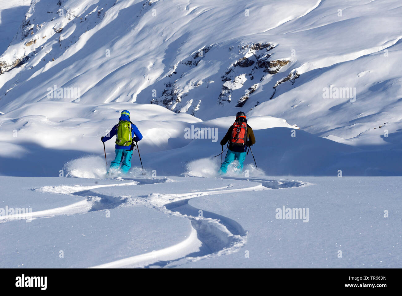 Skigebiet von Pointe de la Sana, Frankreich, Savoie, Val d Isere Stockfoto