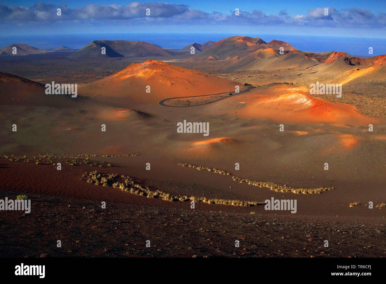 Vulkanische Landschaft Abfall, Kanaren, Lanzarote, Timanfaya Nationalpark Stockfoto