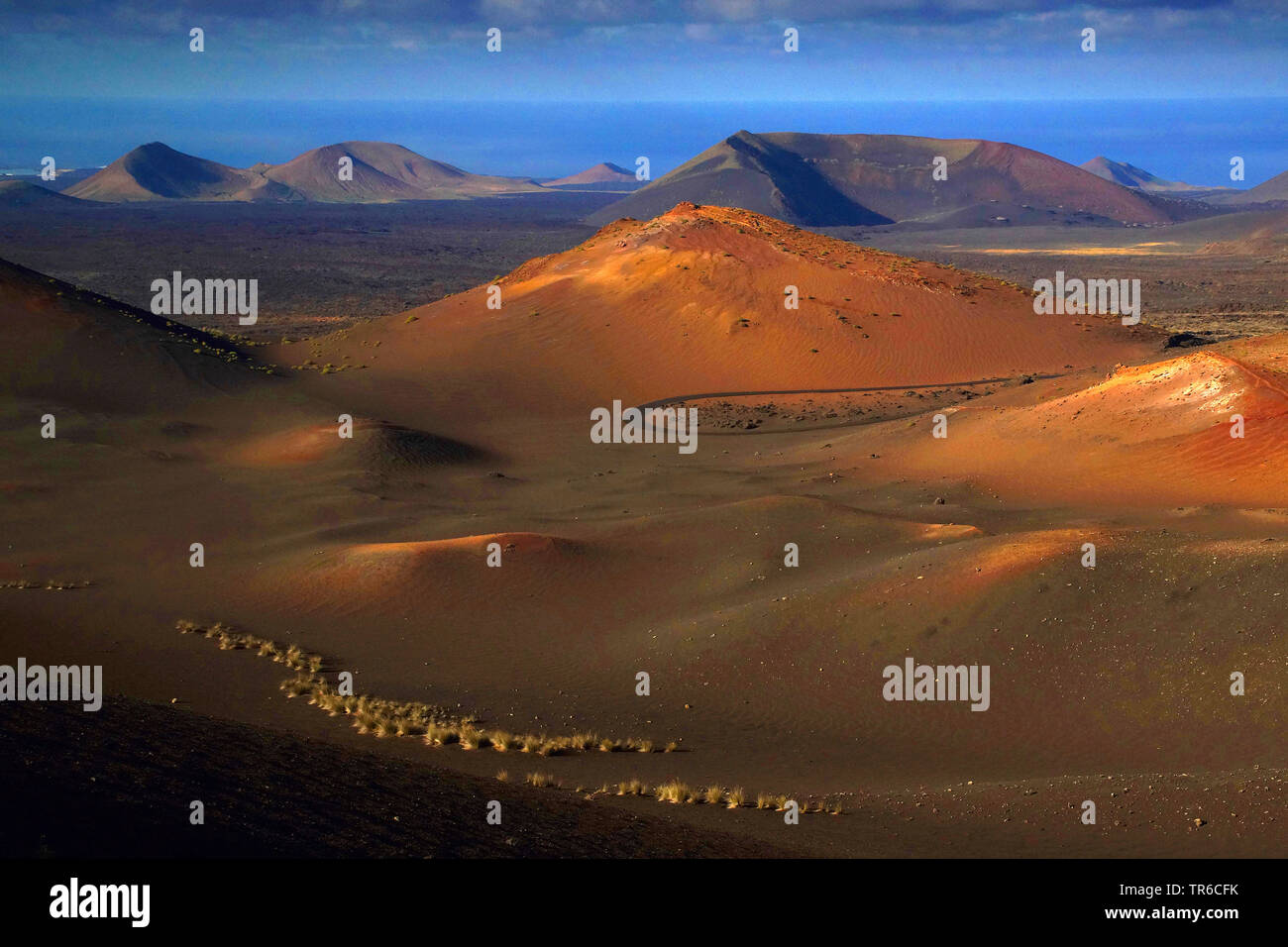Abfälle vulkanische Landschaft, Kanaren, Lanzarote, Timanfaya Nationalpark Stockfoto