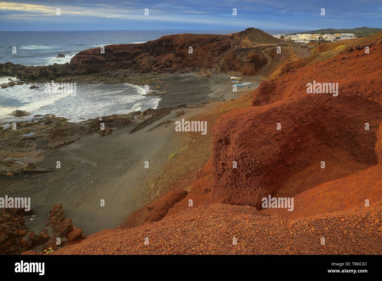 Vulkanischen Küste von El Golfo, Kanarische Inseln, Lanzarote, El Golfo Stockfoto