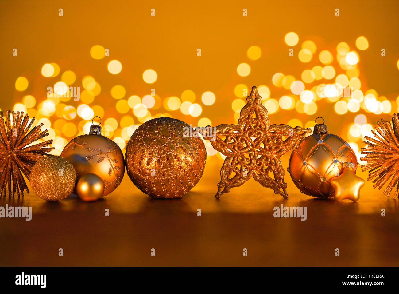Goldene Weihnachten Dekoration, Schweiz Stockfoto