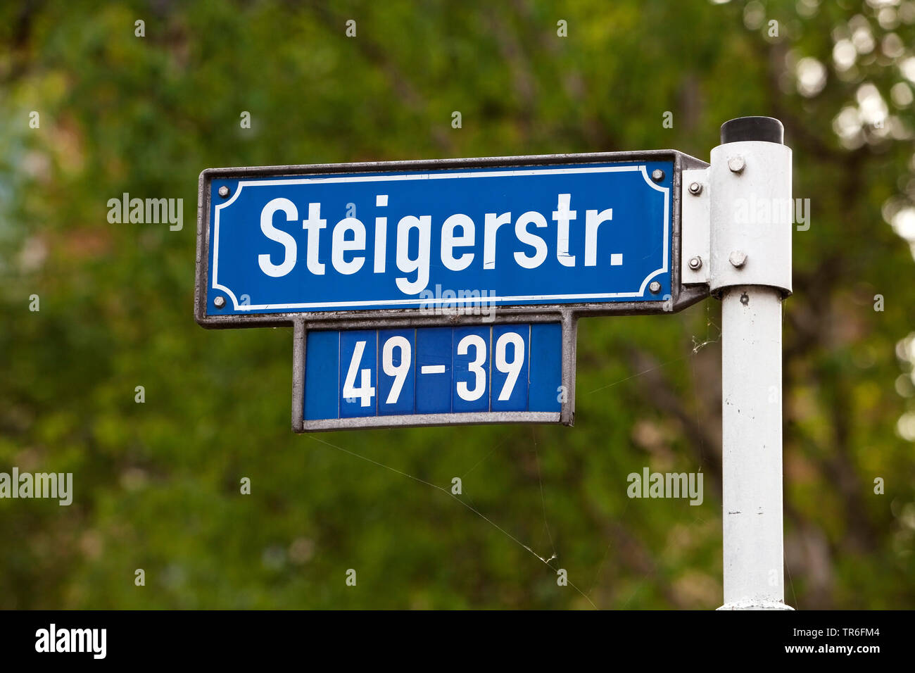 Das Straßenschild teigerstrasse', Deutschland, NRW, Ruhrgebiet, Dortmund Stockfoto