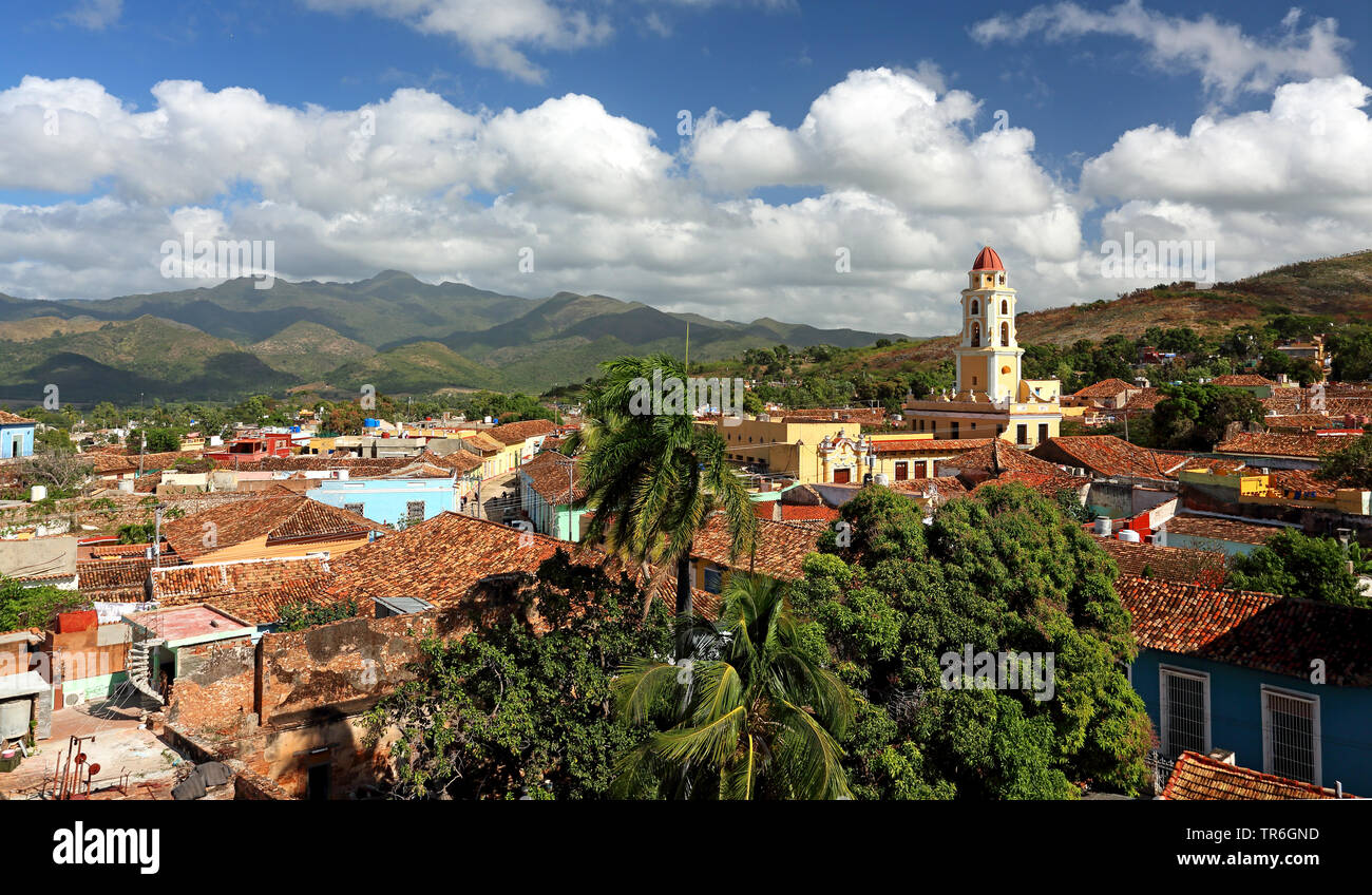 Blick auf Trinidad vom Turm des Museo Historico, Kuba Stockfoto