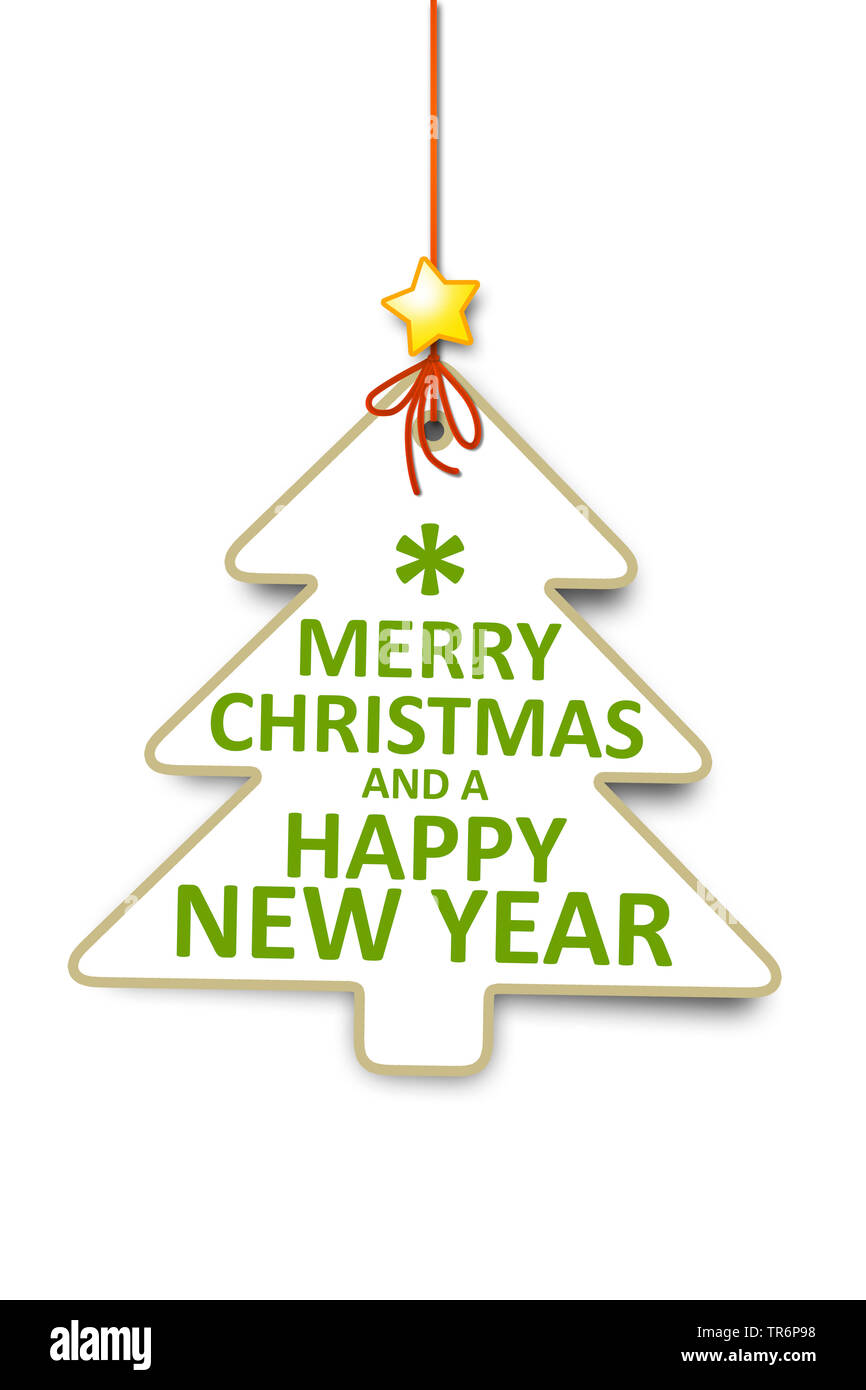 Weihnachtskarte Mit Weihnachtsbaum Mit Weihnachten Und Neujahr Grusse Computer Graphik Stockfotografie Alamy